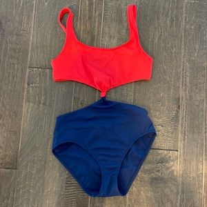 Solid&Striped one piece swim